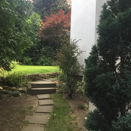Blue In Beautiful Style Garden With Atmosphere Praha