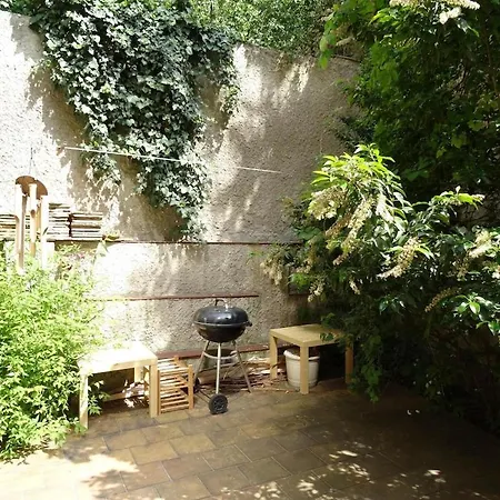Garden On Art Nouveau Street In Prague