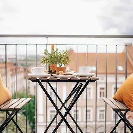 Cavallo Romantic Rooftop L Studio City Center Balcony * Prague