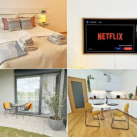New Studio, King Bed, Free Parking, Terrace Apartment Prague