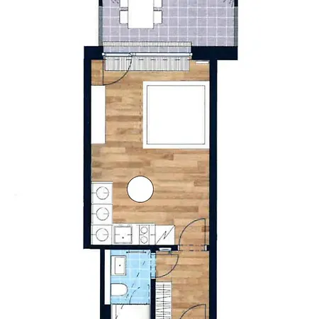 New Studio, King Bed, Free Parking, Terrace